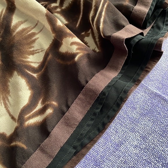 The Limited A Line silk pleats knee length skirt brown tan floral zipper vintage - Picture 15 of 16